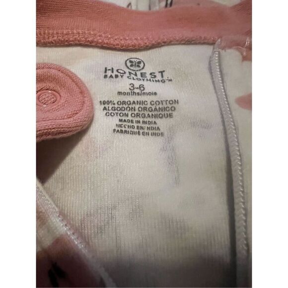 Honest Baby 100% organic cotton pink and white horse print sleeper - Picture 3 of 3